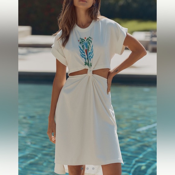 Not For Sale Anthropologie Celandine x Tigre Indigo Knee-Length T-Shirt Dress - Picture 1 of 3